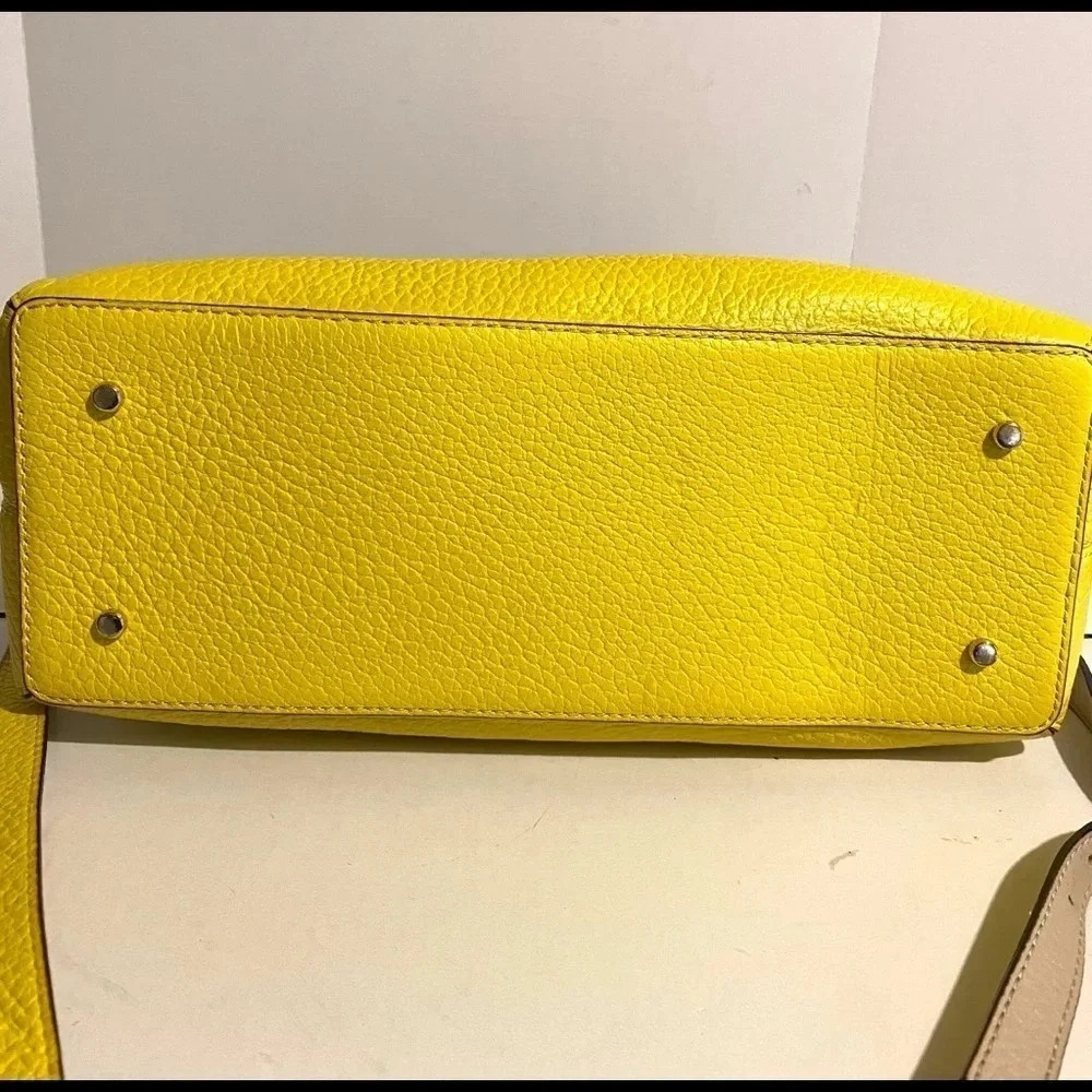 Kate spade beige/ yellow leather satchel bag - Picture 3 of 11